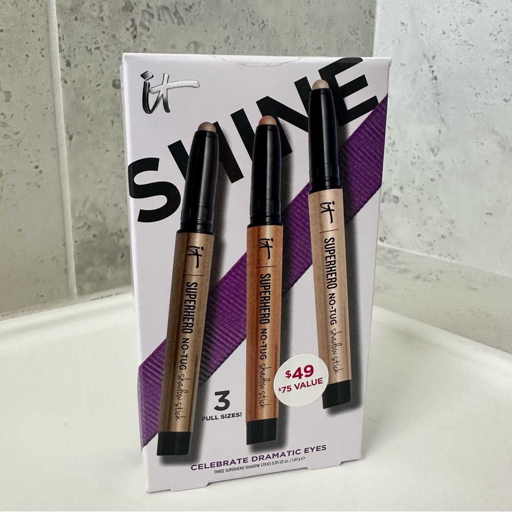 IT Cosmetics Superhero Shadow Stick Trio - Brown, Tan, Cream